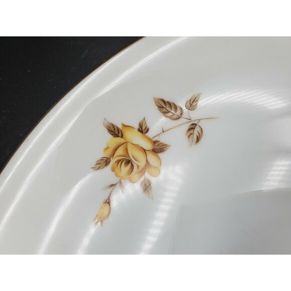 Vintage Hiroko Japan China 10" Plate with Yellow Roses & Gold Trim - Picture 7 of 12
